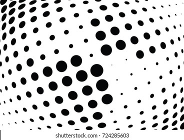 Abstract halftone wave dotted background. Futuristic twisted grunge pattern, dot, circles.  Vector modern optical pop art texture for posters, business cards, cover, labels mock-up, stickers layout