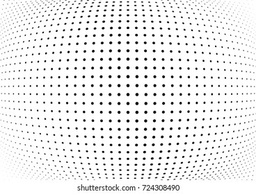 Abstract halftone wave dotted background. Futuristic twisted grunge pattern, dot, circles.  Vector modern optical pop art texture for posters, business cards, cover, labels mock-up, stickers layout