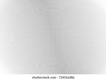 Abstract halftone wave dotted background. Futuristic twisted grunge pattern, dot, circles.  Vector modern optical pop art texture for posters, business cards, cover, labels mock-up, stickers layout