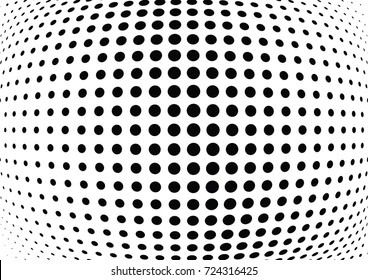Abstract halftone wave dotted background. Futuristic twisted grunge pattern, dot, circles.  Vector modern optical pop art texture for posters, business cards, cover, labels mock-up, stickers layout