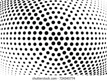 Abstract halftone wave dotted background. Futuristic twisted grunge pattern, dot, circles.  Vector modern optical pop art texture for posters, business cards, cover, labels mock-up, stickers layout