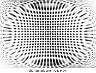 Abstract halftone wave dotted background. Futuristic twisted grunge pattern, dot, circles.  Vector modern optical pop art texture for posters, business cards, cover, labels mock-up, stickers layout