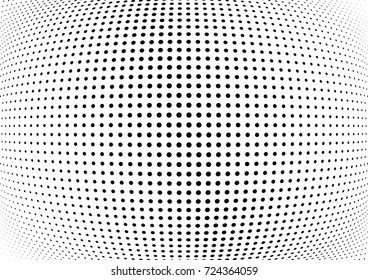 Abstract halftone wave dotted background. Futuristic twisted grunge pattern, dot, circles.  Vector modern optical pop art texture for posters, business cards, cover, labels mock-up, stickers layout