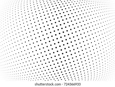 Abstract halftone wave dotted background. Futuristic twisted grunge pattern, dot, circles.  Vector modern optical pop art texture for posters, business cards, cover, labels mock-up, stickers layout