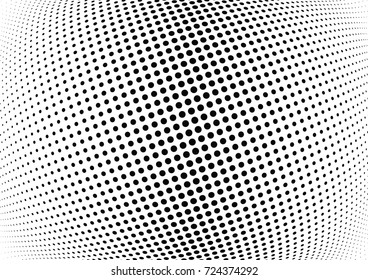 Abstract halftone wave dotted background. Futuristic twisted grunge pattern, dot, circles.  Vector modern optical pop art texture for posters, business cards, cover, labels mock-up, stickers layout