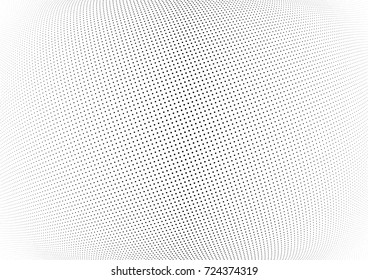 Abstract halftone wave dotted background. Futuristic twisted grunge pattern, dot, circles.  Vector modern optical pop art texture for posters, business cards, cover, labels mock-up, stickers layout