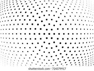 Abstract halftone wave dotted background. Futuristic twisted grunge pattern, dot, circles.  Vector modern optical pop art texture for posters, business cards, cover, labels mock-up, stickers layout