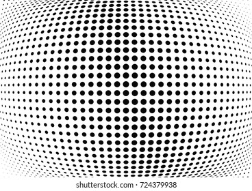 Abstract halftone wave dotted background. Futuristic twisted grunge pattern, dot, circles.  Vector modern optical pop art texture for posters, business cards, cover, labels mock-up, stickers layout