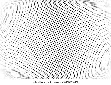 Abstract halftone wave dotted background. Futuristic twisted grunge pattern, dot, circles.  Vector modern optical pop art texture for posters, business cards, cover, labels mock-up, stickers layout
