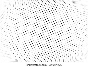 Abstract halftone wave dotted background. Futuristic twisted grunge pattern, dot, circles.  Vector modern optical pop art texture for posters, business cards, cover, labels mock-up, stickers layout