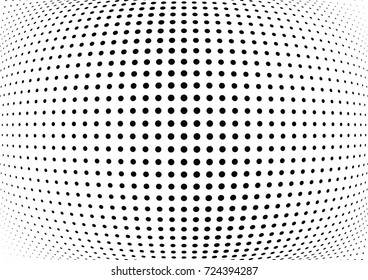 Abstract halftone wave dotted background. Futuristic twisted grunge pattern, dot, circles.  Vector modern optical pop art texture for posters, business cards, cover, labels mock-up, stickers layout