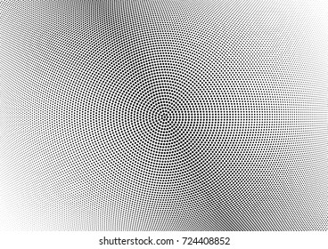 Abstract halftone wave dotted background. Futuristic twisted grunge pattern, dot, circles.  Vector modern optical pop art texture for posters, business cards, cover, labels mock-up, stickers layout