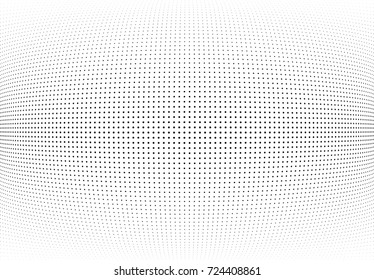 Abstract halftone wave dotted background. Futuristic twisted grunge pattern, dot, circles.  Vector modern optical pop art texture for posters, business cards, cover, labels mock-up, stickers layout