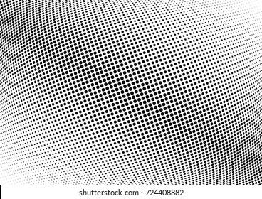 Abstract halftone wave dotted background. Futuristic twisted grunge pattern, dot, circles.  Vector modern optical pop art texture for posters, business cards, cover, labels mock-up, stickers layout