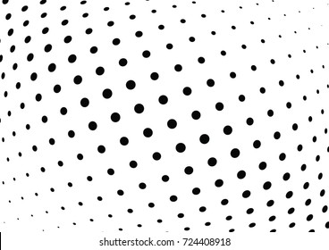 Abstract halftone wave dotted background. Futuristic twisted grunge pattern, dot, circles.  Vector modern optical pop art texture for posters, business cards, cover, labels mock-up, stickers layout
