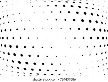 Abstract halftone wave dotted background. Futuristic twisted grunge pattern, dot, circles.  Vector modern optical pop art texture for posters, business cards, cover, labels mock-up, stickers layout