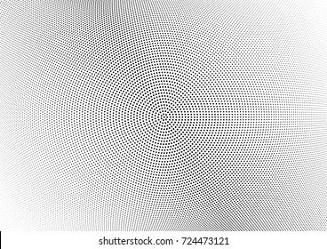Abstract halftone wave dotted background. Futuristic twisted grunge pattern, dot, circles.  Vector modern optical pop art texture for posters, business cards, cover, labels mock-up, stickers layout