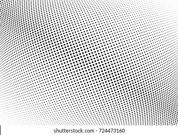 Abstract halftone wave dotted background. Futuristic twisted grunge pattern, dot, circles.  Vector modern optical pop art texture for posters, business cards, cover, labels mock-up, stickers layout