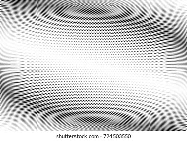 Abstract halftone wave dotted background. Futuristic twisted grunge pattern, dot, circles.  Vector modern optical pop art texture for posters, business cards, cover, labels mock-up, stickers layout