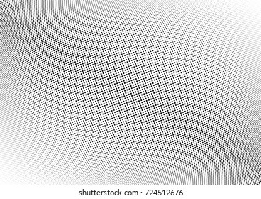 Abstract halftone wave dotted background. Futuristic twisted grunge pattern, dot, circles.  Vector modern optical pop art texture for posters, business cards, cover, labels mock-up, stickers layout