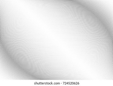 Abstract halftone wave dotted background. Futuristic twisted grunge pattern, dot, circles.  Vector modern optical pop art texture for posters, business cards, cover, labels mock-up, stickers layout