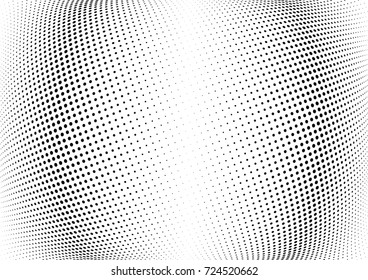 Abstract halftone wave dotted background. Futuristic twisted grunge pattern, dot, circles.  Vector modern optical pop art texture for posters, business cards, cover, labels mock-up, stickers layout