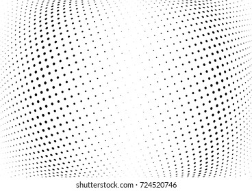 Abstract halftone wave dotted background. Futuristic twisted grunge pattern, dot, circles.  Vector modern optical pop art texture for posters, business cards, cover, labels mock-up, stickers layout