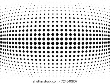 Abstract halftone wave dotted background. Futuristic twisted pattern, dot, circles.  Vector modern optical pop art texture for posters, business cards, cover, labels mock-up, stickers layout