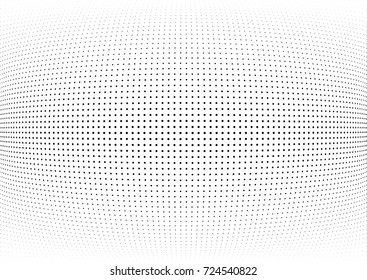 Abstract halftone wave dotted background. Futuristic twisted pattern, dot, circles.  Vector modern optical pop art texture for posters, business cards, cover, labels mock-up, stickers layout