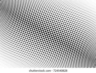 Abstract halftone wave dotted background. Futuristic twisted pattern, dot, circles.  Vector modern optical pop art texture for posters, business cards, cover, labels mock-up, stickers layout