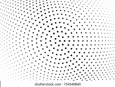 Abstract halftone wave dotted background. Futuristic twisted grunge pattern, dot, circles.  Vector modern optical pop art texture for posters, business cards, cover, labels mock-up, stickers layout
