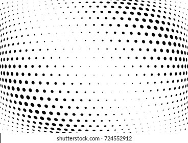Abstract halftone wave dotted background. Futuristic twisted pattern, dot, circles.  Vector modern optical pop art texture for posters, business cards, cover, labels mock-up, stickers layout