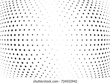 Abstract halftone wave dotted background. Futuristic twisted pattern, dot, circles.  Vector modern optical pop art texture for posters, business cards, cover, labels mock-up, stickers layout