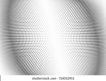 Abstract halftone wave dotted background. Futuristic twisted pattern, dot, circles.  Vector modern optical pop art texture for posters, business cards, cover, labels mock-up, stickers layout