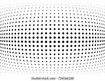 Abstract halftone wave dotted background. Futuristic twisted grunge pattern, dot, circles.  Vector modern optical pop art texture for posters, business cards, cover, labels mock-up, stickers layout