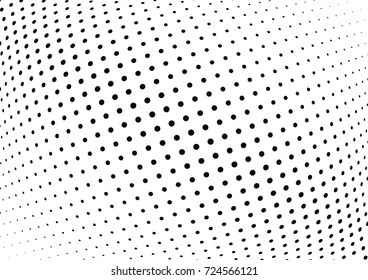 Abstract halftone wave dotted background. Futuristic twisted grunge pattern, dot, circles.  Vector modern optical pop art texture for posters, business cards, cover, labels mock-up, stickers layout