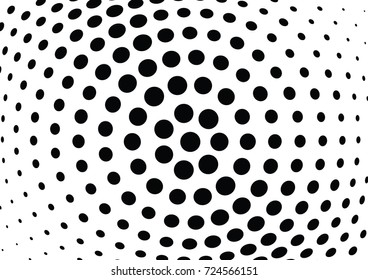 Abstract halftone wave dotted background. Futuristic twisted grunge pattern, dot, circles.  Vector modern optical pop art texture for posters, business cards, cover, labels mock-up, stickers layout