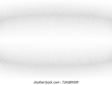 Abstract halftone wave dotted background. Futuristic twisted grunge pattern, dot, circles.  Vector modern optical pop art texture for posters, business cards, cover, labels mock-up, stickers layout