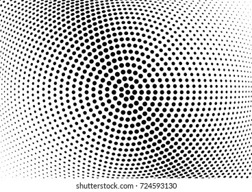 Abstract halftone wave dotted background. Futuristic twisted grunge pattern, dot, circles.  Vector modern optical pop art texture for posters, business cards, cover, labels mock-up, stickers layout