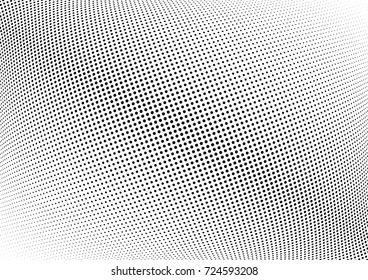 Abstract halftone wave dotted background. Futuristic twisted grunge pattern, dot, circles.  Vector modern optical pop art texture for posters, business cards, cover, labels mock-up, stickers layout
