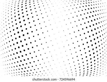 Abstract halftone wave dotted background. Futuristic twisted grunge pattern, dot, circles.  Vector modern optical pop art texture for posters, business cards, cover, labels mock-up, stickers layout
