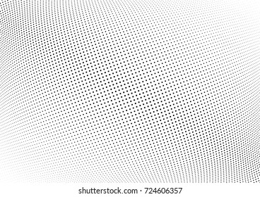 Abstract halftone wave dotted background. Futuristic twisted grunge pattern, dot, circles.  Vector modern optical pop art texture for posters, business cards, cover, labels mock-up, stickers layout