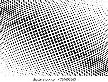 Abstract halftone wave dotted background. Futuristic twisted grunge pattern, dot, circles.  Vector modern optical pop art texture for posters, business cards, cover, labels mock-up, stickers layout