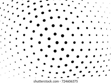 Abstract halftone wave dotted background. Futuristic twisted grunge pattern, dot, circles.  Vector modern optical pop art texture for posters, business cards, cover, labels mock-up, stickers layout