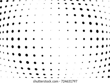 Abstract halftone wave dotted background. Futuristic twisted grunge pattern, dot, circles.  Vector modern optical pop art texture for posters, business cards, cover, labels mock-up, stickers layout