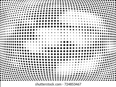 Abstract halftone wave dotted background. Futuristic twisted grunge pattern, dot, circles.  Vector modern optical pop art texture for posters, business cards, cover, labels mock-up, stickers layout
