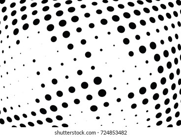 Abstract halftone wave dotted background. Futuristic twisted grunge pattern, dot, circles.  Vector modern optical pop art texture for posters, business cards, cover, labels mock-up, stickers layout