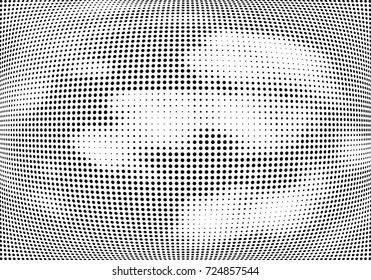 Abstract halftone wave dotted background. Futuristic twisted grunge pattern, dot, circles.  Vector modern optical pop art texture for posters, business cards, cover, labels mock-up, stickers layout