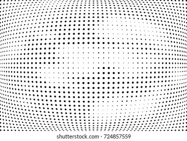Abstract halftone wave dotted background. Futuristic twisted grunge pattern, dot, circles.  Vector modern optical pop art texture for posters, business cards, cover, labels mock-up, stickers layout