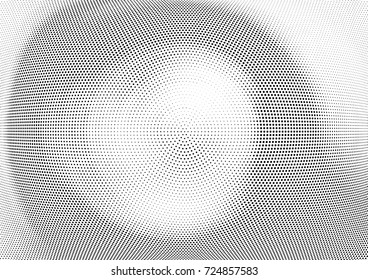 Abstract halftone wave dotted background. Futuristic twisted grunge pattern, dot, circles.  Vector modern optical pop art texture for posters, business cards, cover, labels mock-up, stickers layout